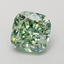 1.51 Ct. Fancy Vivid Green Cushion Lab Grown Diamond