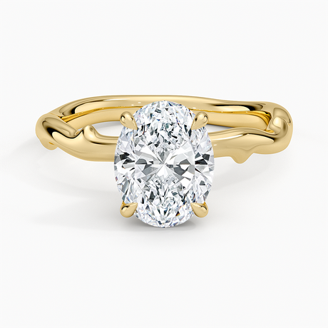 18K Yellow Gold Rose Thorn Solitaire Ring