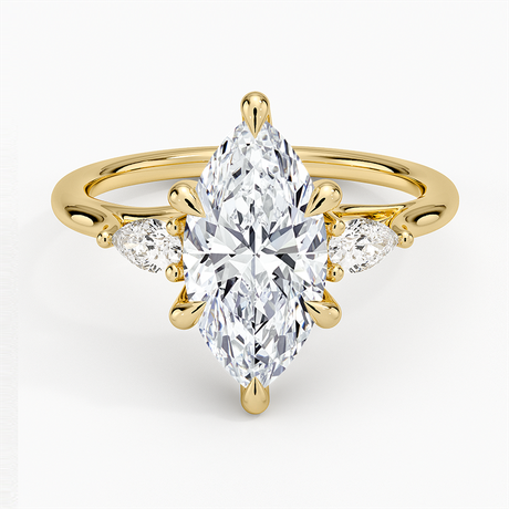 Delilah Three Stone Pear Diamond Ring