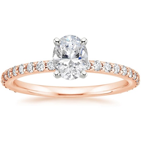 14K Rose Gold Luxe Petite Shared Prong Diamond Bridal Set (3/4 ct. tw.)
