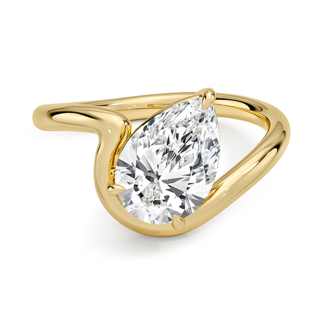 18K Yellow Gold Aire Solitaire Ring