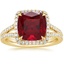 18K Yellow Gold Fortuna Halo Diamond Ring (1/2 ct. tw.), smalltop view