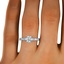 The Adriel Ring, smallzoomed in top view on a hand