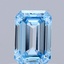0.74 Ct. Fancy Vivid Blue Emerald Lab Grown Diamond