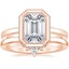 14K Rose Gold Blair Bezel Ring with Lunette Diamond Ring