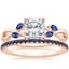 14K Rose Gold Willow Ring With Sapphire Accents with Luxe Ballad Sapphire Ring