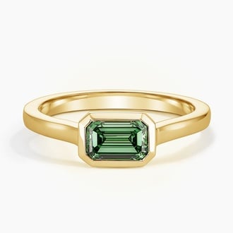 Luna East-West Pacific Green Emerald-Cut Lab Diamond Ring (1 ct. tw.)