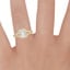 18K Yellow Gold Fortuna Halo Diamond Ring (1/2 ct. tw.), smallzoomed in top view on a hand