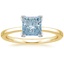 18K Yellow Gold Petite Quattro Solitaire Ring, smalltop view
