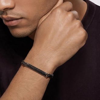 7.5 in. Black Spinel ID Bracelet