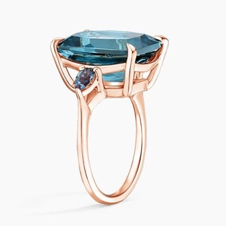 Soiree London Blue Topaz and Lab Alexandrite Cocktail Ring