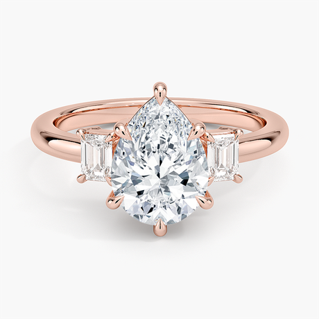 14K Rose Gold Petite Rhiannon Three Stone Diamond Ring (1/4 ct. tw.)