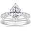 Platinum Montage Diamond Ring with Petite Comfort Fit Wedding Ring