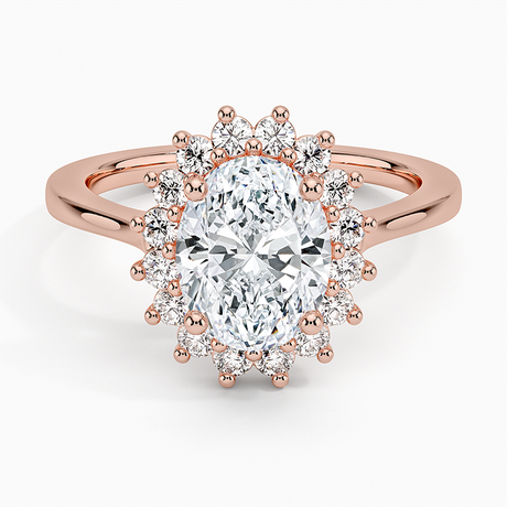 14K Rose Gold Sunburst Halo Diamond Ring (1/4 ct. tw.)