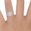 18K White Gold Joy Half Coverage Diamond Ring, smallzoomed in top view on a hand