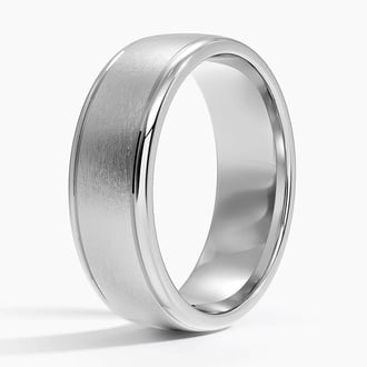 7mm Beveled Edge Matte Wedding Ring