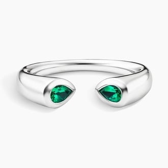 Stevie Lab Emerald Open Ring