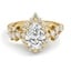 Custom Leaf-Inspired Halo Diamond Ring
