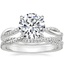 18K White Gold Petite Twisted Vine Diamond Ring (1/8 ct. tw.) with Petite Luxe Twisted Vine Diamond Ring (1/3 ct. tw.)