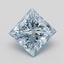 1.00 Ct. Fancy Vivid Blue Princess Lab Grown Diamond