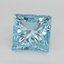 3.50 Ct. Fancy Vivid Blue Princess Lab Grown Diamond