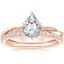 14K Rose Gold Petite Twisted Vine Hidden Halo Diamond Ring with Luxe Ballad Diamond Ring (1/4 ct. tw.)