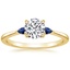 18K Yellow Gold Aria Ring with Sapphire Accents, smalltop view