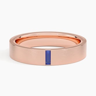Apollo Sapphire 4.5mm Wedding Ring in 14K Rose Gold