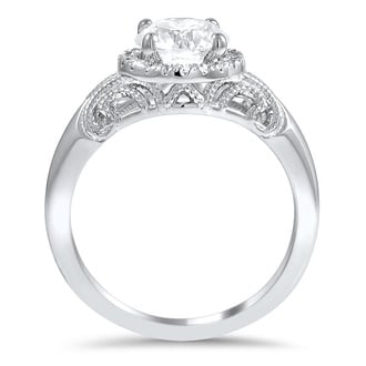 Custom Antique-Inspired Halo Engagement Ring