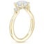 18K Yellow Gold Floating Three Stone Diamond Ring, smallside view