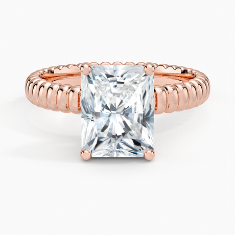 14K Rose Gold Petra Textured Solitaire Ring