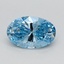 0.56 Ct. Fancy Vivid Blue Oval Lab Grown Diamond