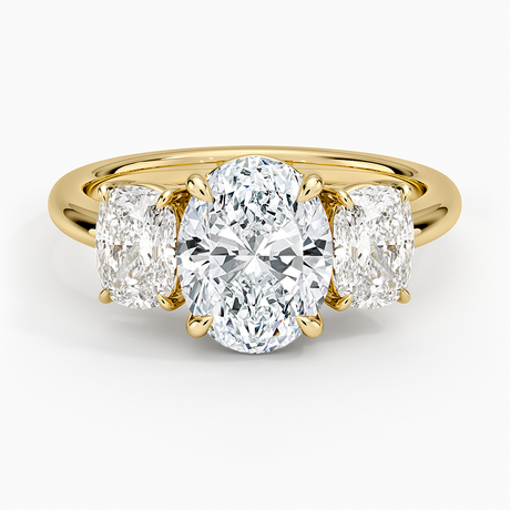 Luxe Faye Elongated Cushion Three Stone Diamond Ring
