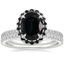 Platinum Waverly Diamond Ring with Black Diamond Accents with Ballad Eternity Diamond Ring (1/3 ct. tw.)
