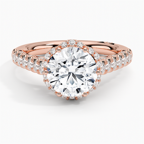 18K Rose Gold Tacori Petite Crescent Classic Bloom Diamond Ring
