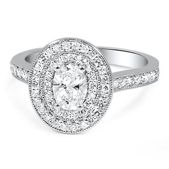 Custom Double Halo Engagement Ring