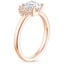 14K Rose Gold Crescent Diamond Ring, smallside view