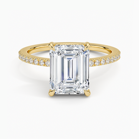 18K Yellow Gold Perfect Fit Half-Coverage Hidden Halo Diamond Ring (1/5 ct. tw.)