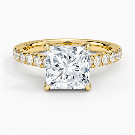18K Yellow Gold Sienna Half Coverage Diamond Ring