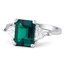 Custom Emerald and Trillion Cut Diamond Ring