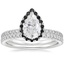 18KW Moissanite Waverly Diamond Ring with Black Diamond Accents with Luxe Ballad Diamond Ring, smalltop view