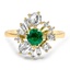 Custom Emerald and Rose Cut Diamond Antique Inspired Ring