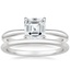 Platinum Freesia Ring with Petite Comfort Fit Wedding Ring