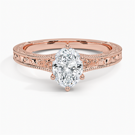 14K Rose Gold Hudson Engraved Ring
