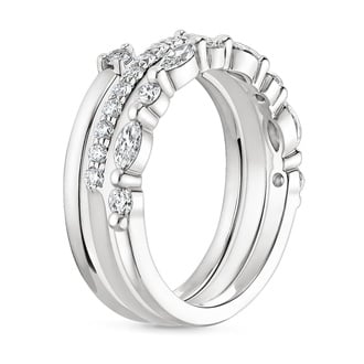Tres Diamond Ring Stack (3/4 ct. tw.) in Platinum