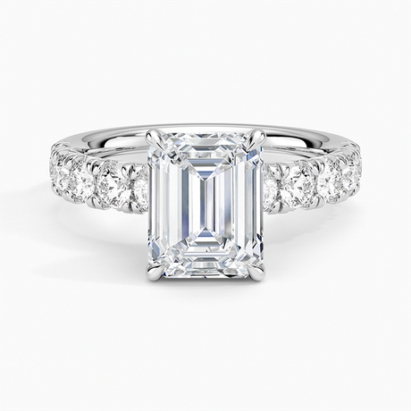Luxe French Pave Diamond Engagement Ring