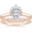 14K Rose Gold Crescent Diamond Ring with Marseille Diamond Ring (1/3 ct. tw.)
