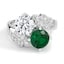 Custom Bypass Lab Emerald and Lab Diamond Ring