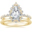 18K Yellow Gold Marseille Halo Diamond Ring (1/2 ct. tw.) with Petite Comfort Fit Wedding Ring