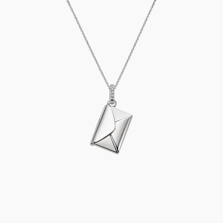 Engravable Envelope Diamond Necklace